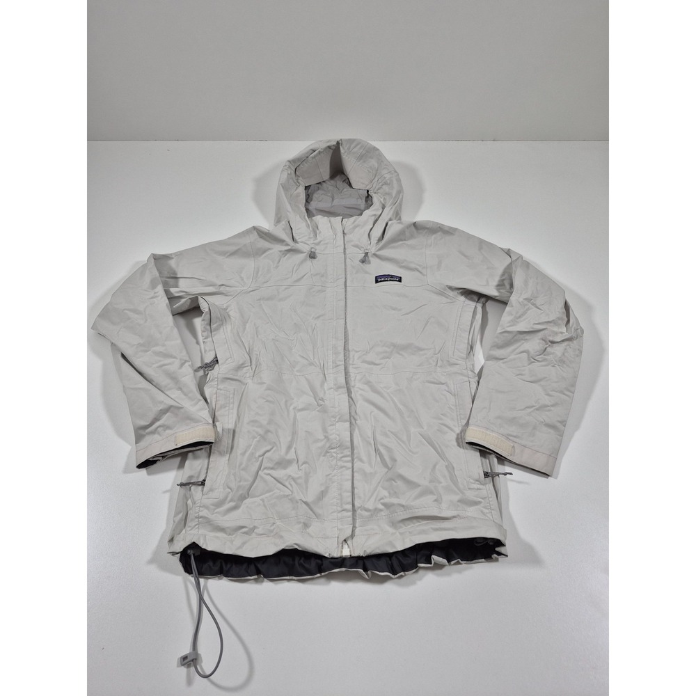Patagonia Women's Torrentshell Jacket XS White Hooded Waterproof Full Zip